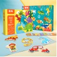 Wooden children's education flat map big wooden puzzle baby toddler early education toy boy girl 2-4 years old