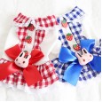 Petstyle spring and summer new strawberry buckle rabbit rabbit skirt big bow dress dog clothes cat