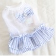 Petstyle spring and summer new fresh cotton yarn striped skirt dress dog clothes cat skirt