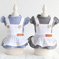 Petstyle spring and summer new simple cotton yarn maid skirt dress dog clothes cat skirt