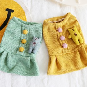 Petstyle autumn and winter sweater bear bear star buckle dress pet clothes dog clothing cat clothing