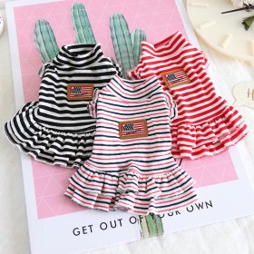Petstyle British style striped bottoming skirt pet clothes four seasons clothing cat pajamas classic