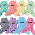 Petstyle autumn and winter cotton thin stripe eight-color striped leggings pet clothes dog clothing pajamas