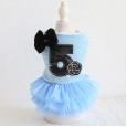 Petstyle cotton autumn and winter new style No. 5 double bow small fragrant cotton skirt pet clothes dog clothing