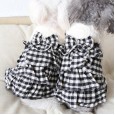 Petstyle autumn and winter new plaid bow skirt pet clothes dog clothes