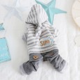 petstyle autumn and winter pet clothes magic hat striped four-legged dog warm cotton coat Siamese