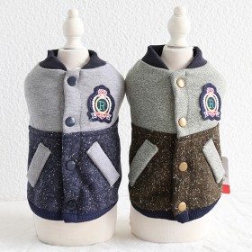 Petstyle autumn and winter new college style baseball jacket pet clothes dog clothing