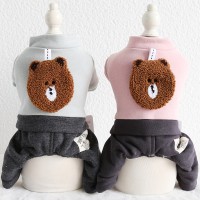 Petstyle autumn and winter new big bear head four-legged clothes pet clothes dog clothing