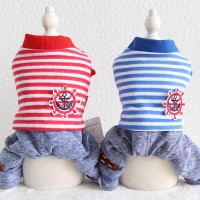 Limited bright Petstyle autumn and winter new striped anchor four-legged clothes pet clothes dog clothing