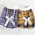 Petstyle Autumn and Winter New School Plaid Wooden Button Skirt Pet Clothes Dog Clothing