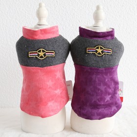 Petstyle autumn and winter new velvet patchwork star vest pet clothes dog clothing