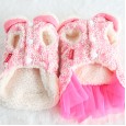 Petstyle autumn and winter new embroidered rabbit skirt cotton coat pet clothes dog clothing