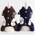 Petstyle autumn and winter new bear double pocket four-legged clothes pet clothes dog clothing