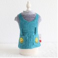 Petstyle Autumn and Winter New Smile Retro Stripe Strap Dress Pet Clothes Dog Clothing