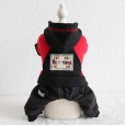 Petstyle autumn and winter new color-matching sleeves hooded four-legged clothes pet clothes dog clothing