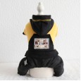 Petstyle autumn and winter new color-matching sleeves hooded four-legged clothes pet clothes dog clothing