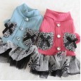 Petstyle autumn and winter new small fragrant rhinestone skirt pet clothes dog clothing