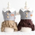 Petstyle autumn and winter new waffle fake two-piece four-legged clothes pet clothes dog clothing