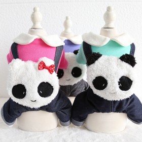 Petstyle autumn and winter new big face panda doll four-legged clothes pet clothes dog clothing