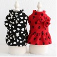 Petstyle autumn and winter new bow wool skirt pet clothes dog clothing