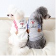 Petstyle autumn and winter striped fake strap printed sweater dog clothes pet clothing turned strap