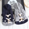 Petstyle autumn and winter imitation wooden button coat pet clothes dog clothing slim hoodie gown