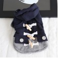 Petstyle autumn and winter imitation wooden button coat pet clothes dog clothing slim hoodie gown