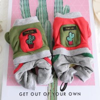 petstyle autumn and winter cactus retro four-legged pet dog thick warm cotton one-piece 4-legged