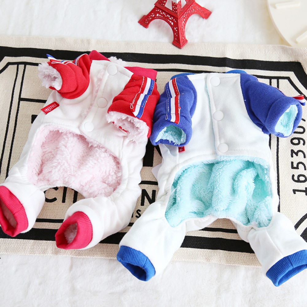 Petstyle autumn and winter new letters three-color belt four-legged clothes plus velvet thickening pet home service freight service