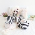 Petstyle autumn and winter new striped home service home service pet clothes dog clothes couple clothes