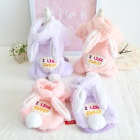 Petstyle autumn and winter sweet candy rabbit pet cute four-legged bib plus velvet collar family sister