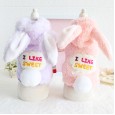 Petstyle autumn and winter sweet candy rabbit pet cute four-legged bib plus velvet collar family sister