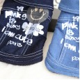 Petstyle autumn and winter old denim print coat pet clothes dog clothing cat cool shoveling officer