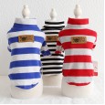 Petstyle autumn and winter new seven-color wide stripe bottoming shirt pet casual clothes puppy dog cat