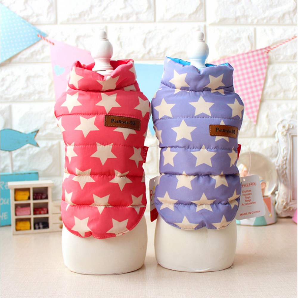 Petstyle autumn and winter cotton coat star cotton vest pet dog autumn and winter warm bib
