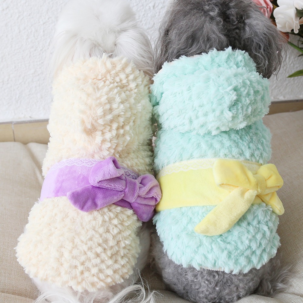 Autumn and winter clothing four-color pineapple section with cotton padded thick warm pet clothes dog clothing