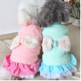 Autumn and winter clothing five-color bow cotton skirt thick warm pet clothes dog clothing