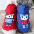 Autumn and winter clothing hooded bear sweater thick warm pet clothes dog clothing