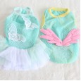 New collection polka dot water drop fake four-foot bow bubble coral fleece sling angel wings fluffy skirt