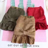 Petstyle autumn and winter new clothes retro skirt pet skirt corduroy bib