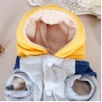 Autumn and winter new Petstyle thick stripe four-leg bib pants Teddy pet dog clothes