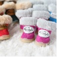 Pet shoes Mocha solid color puppy dog shoes Teddy VIP snow boots cotton shoes warmer than bear shoes autumn and winter