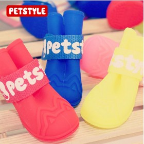 Petstyle QQ rain boots waterproof shoes soft comfortable candy shoes pet shoes dog shoes