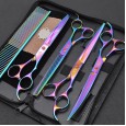 8.0 Inch Set Colorful 4 Pet Scissors Trimming Scissors Custom Straight Cut Curved Scissors Scissors Pet Trimming Set