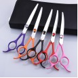 Pet grooming trimming scissors set straight cut warp shear bending tooth cutting pet shear set