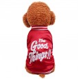 Pet dog cat clothes burgundy English alphabet cotton coat thick section warm jacket teddy bear bear dog clothing