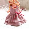 Pet dog dog cat spring and summer new clothes color stripe corduroy princess temperament skirt