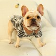 Fat bucket fat dog costume costume black and white houndstooth woolen coat corgi bully myna pet warm clothes