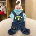 Teddy spring and summer new suspenders four-legged cute couple pet dog puppies handsome croak romper