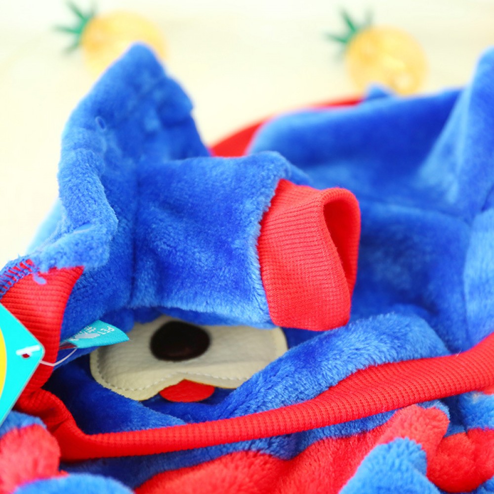 Pet dogs and cats autumn and winter new clothes tongue out dog striped four-legged teddy bear